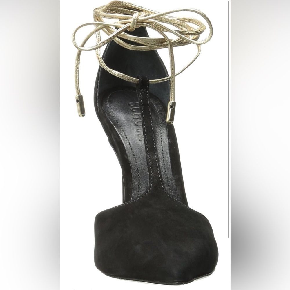Schutz Women's MILEY Nobuck Dress Pump, Black 9.5 - Picture 2 of 8
